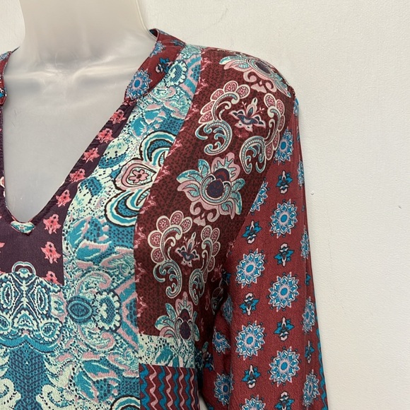 Tolani Women’s Bohemian Bell Sleeved Mini Dress Size Large - Picture 2 of 12